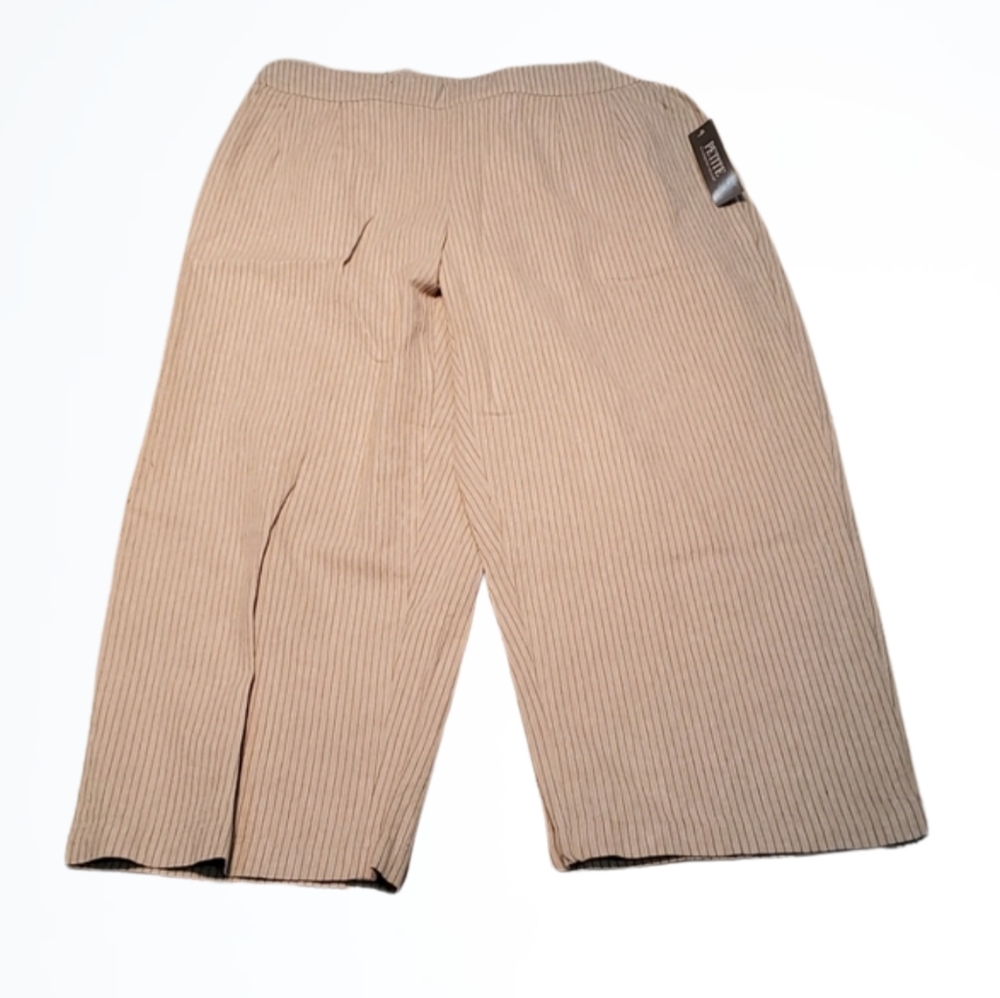 Christopher & Banks Tan Linen Blend Capri Pants